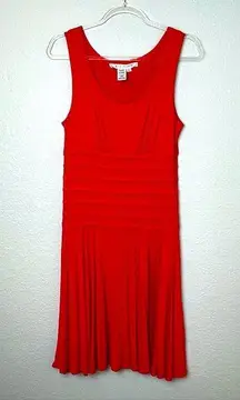 MAX STUDIO Red Sleeveless Dress with Flattering Compression Waist Size L