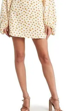 NWT WeWoreWhat Mini Slip Skirt Ditsy Daisies Floral Ivory Multi Print Size Small
