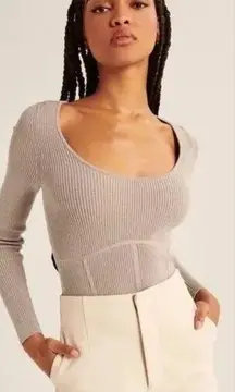 Abercrombie & Fitch Scoopneck Corset Sweater