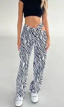 NWT Tiger Mist Atlas Straight Leg Jean in Zebra Size S