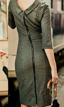 Wool Dress XS Retro Minimalist Classic 60s Style Wiggle Shabby Apple 0 2 Pinup