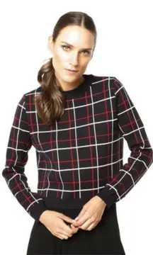 MNG Mango Barcelona sweater Plaid Blue, Red and white Women's size L