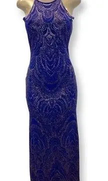 Jump Spaghetti Strap Blue Bedazzled Sparkling Dress Size Medium