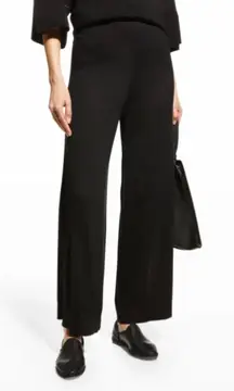 Neiman Marcus Wide-Leg Silk-Cashmere Black Knit Slacks Size XL NWT