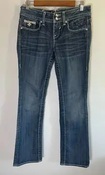 Vigoss the New York boot cut jean size 3/4 L33 Bling Sequin Jeans EUC! 0057‎