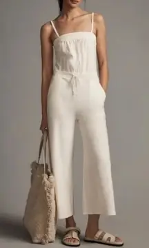 Daily Practice Anthropologie Wide Leg Jumpsuit White Ivory