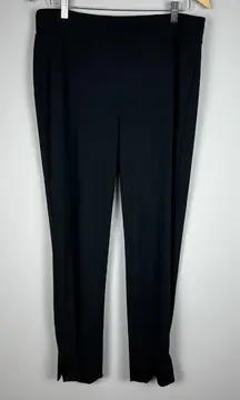 Talbots Pants Womens 1X Black Pull On Tapered Stretch Slit Casual Dress Slinky‎