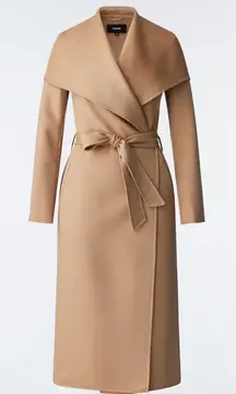 MACKAGE MAI-CN Tan XXL - Brand New Belted Wool Long Wrap Coat