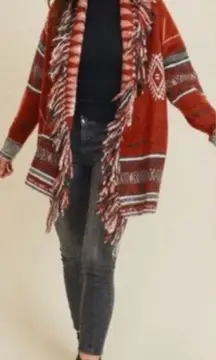 Doe & Rae Rust Patterned Cardigan