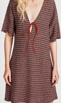 ZARA Trafaluc Striped Short Sleeve Mini Dress Small