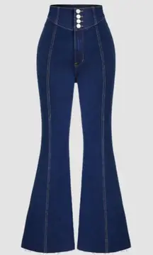 Cider‎ Women's Denim High Waist Flared Jeans Dark Navy Size Medium NWT