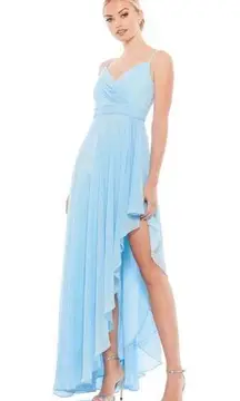Mac Duggal Prom Dress 55412 Powder Blue Ruffle Asymmetrical Hem Gown 6