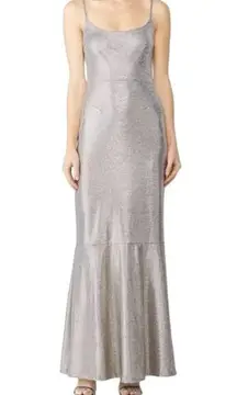 Hutch  Metallic Silver Cameron Gown Backless Sleeveless Womens Size 12 Formal