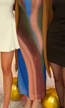 GB by Gianni Bini Multicolor Sleeveless Mesh Dress