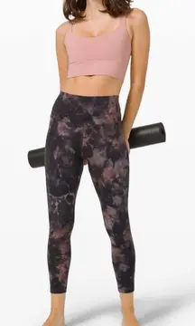 LULULEMON Align Pant 25" Diamond Dye Graphite Grey Pink Pastel Size 4