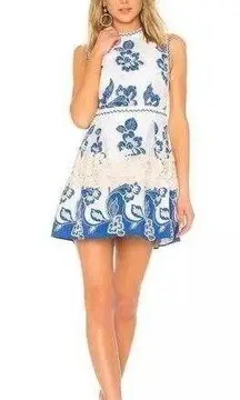 Alexis Dress Women's XS Farah Blue Floral embroidery & crochet