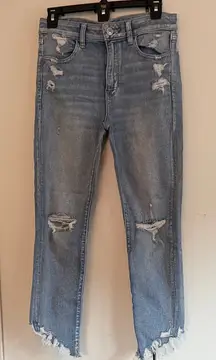 American Eagle Hi-Rise Jegging Crop - Size 8 - Distressed NE(X)T LEVEL STRETCH‎
