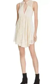 Free People  Don't You Dare Lace Dress in Neutral Combo Size XS 1110