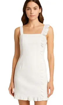 MODCLOTH Get Ready To Ruffle Mini Dress in White 14
