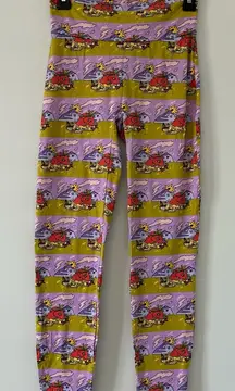 Nooworks Jammin High Rise Strawberry Hippie Boho Leggings M