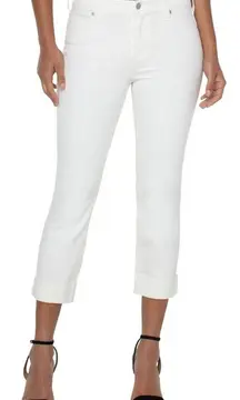 NWT Stitch Fix Liverpool Charlie Crop‎ W/ Rolled Hem In White Size 6/28