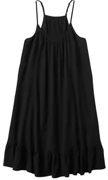 GAP Cami Sleeveless Trapeze Swing Ruffle Hem Mini Dress in Black Size S