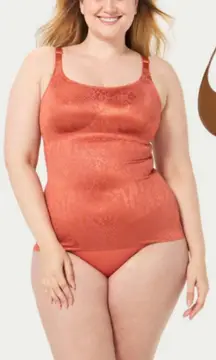 NWT Ruby Ribbon SL3073 Simply Smooth Pocket Cami Terra Cotta Coral Size 50 Snake