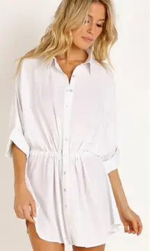L*Space‎ Pacifica Tunic Button Down Shirt White Size Medium Large