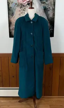 Pretty Vintage 90s Amanda Lee Full Length Teal Dress Coat!