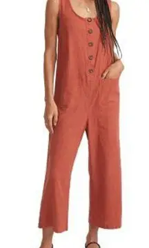 Marine Layer Sydney Beach Wide Leg Jumpsuit in Baked Clay Size L