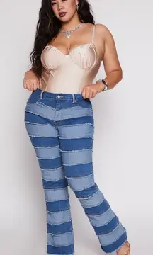 Thrill Denim Flare Patchwork Jeans Boho NWT Size 22