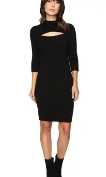 Trina Turk  Smolder Wool Blend Mock Neck Cutout Knit Sweater Midi Dress Small