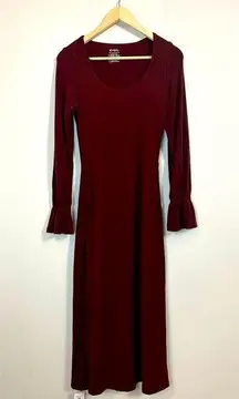 NWT OGL Light Poet Sleeve Brami Dress Medium Thermal U Neck Midi