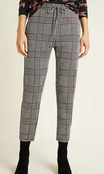 Anthropologie Dickens Trousers Size S Pull On Pants Plaid Black Red Menswear NEW