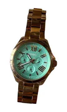 Fossil  Gold Watch with Green Dial