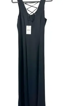 LNA CLOTHING Black Sleeveless Lace Up Midi Maxi Dress NWT Small S LBD
