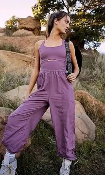 Free People NEW  FP Movement Righteous Onesie Purple Size Large Runsie Jumpsuit