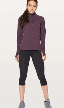 Lululemon Toasty Tech 1/2 Zip black cherry sweat wicking tech fleece size 4