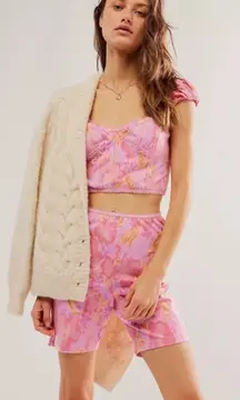 FREE PEOPLE Get Physical Set Size Small Hot Pink Rose Two Piece Tie Dye NWT Boho