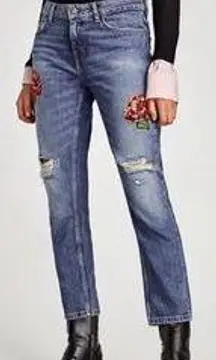 Rose Sequin Relax Fit Boyfriend Jeans