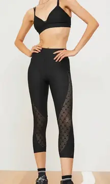 Alo Yoga Women’s Airlift Mesh High-Waist Celeste Capri- Black Small