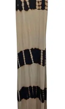 Go couture Maxi Fitted Dress Size L Tan Black Sleeveless Racerback Tie-Dye Boho