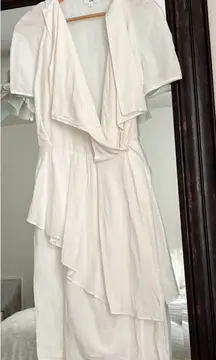 Revolve LPA White Ruffle Dress Small Classic Bridal