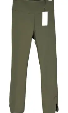 Calia Sculpt Vented Straight Dark Olive Cropped Pants Womens NWT Size Medium