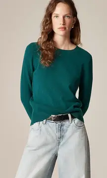 J. Crew Cashmere classic-fit crewneck sweater in Deep Forrest Green Size Small