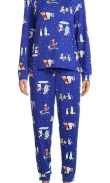 Secret Treasures Knit 2 Piece Winter Whimsical Christmas Pajama Set