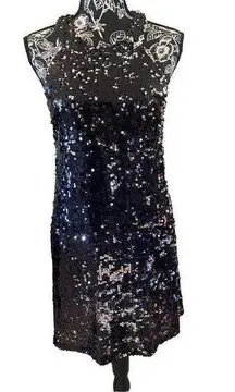 Speechless  Black Silver Sequin Formal Dress Dance Glam Party Birthday