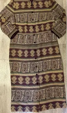 Maggy London Vintage Button Down Dress Size 16 Boho