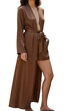 SELFIE LESLIE Rose Dust Pink L/S Maxi Romper Dress with‎ Tie NWT  Size Large