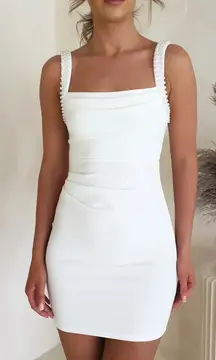 Oh Hello Pia White Pearl Mini Dress XXL